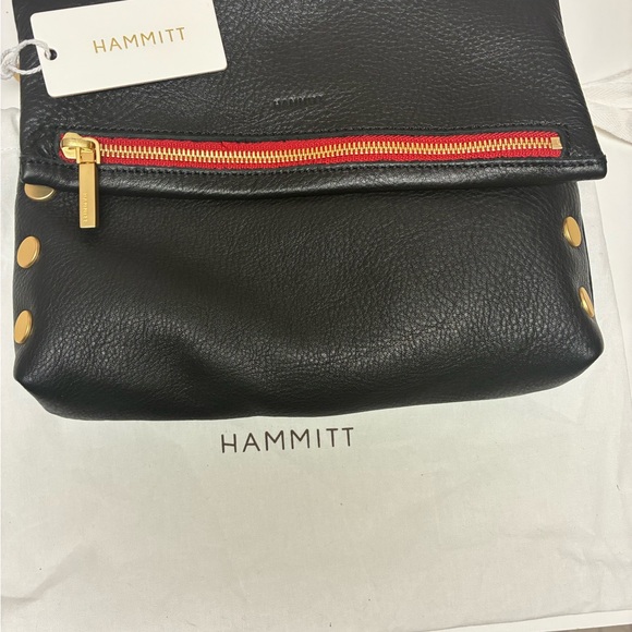 Hammitt VIP Medium Black/Brushed Gold Red Zip - Picture 3 of 14